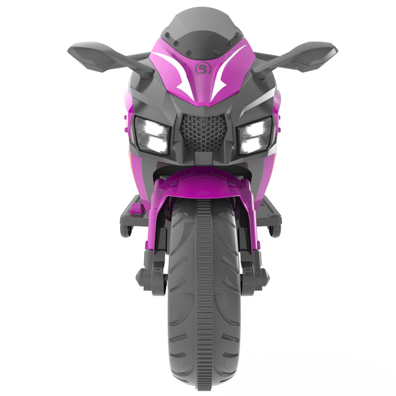 12V Electric Kids Ride-On Dirt Bike with Training Wheels for Boys - Purple Magic Cars 2