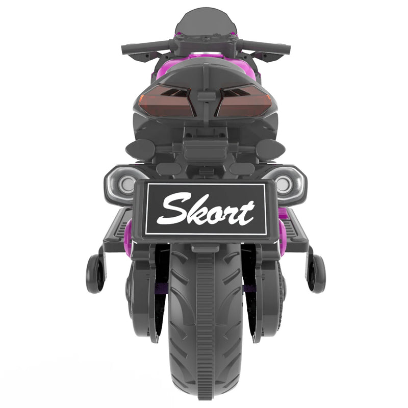 12V Electric Kids Ride-On Dirt Bike with Training Wheels for Boys - Purple Magic Cars 5