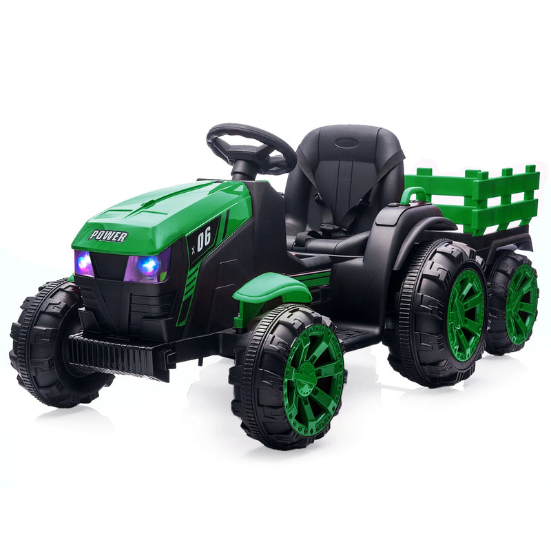 12V Electric Ride-On Kids Tractor with Trailer Battery-Powered Vehicle Toy Magic Cars 19