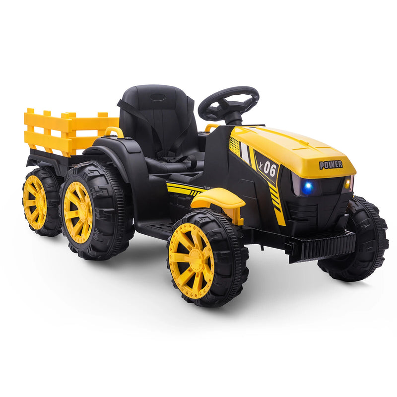 12V Electric Ride-On Kids Tractor with Trailer Battery-Powered Vehicle Toy Magic Cars 21