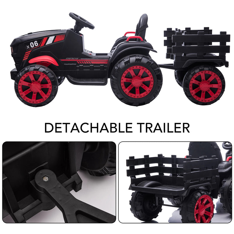 12V Electric Ride-On Kids Tractor with Trailer Battery-Powered Vehicle Toy Magic Cars 14