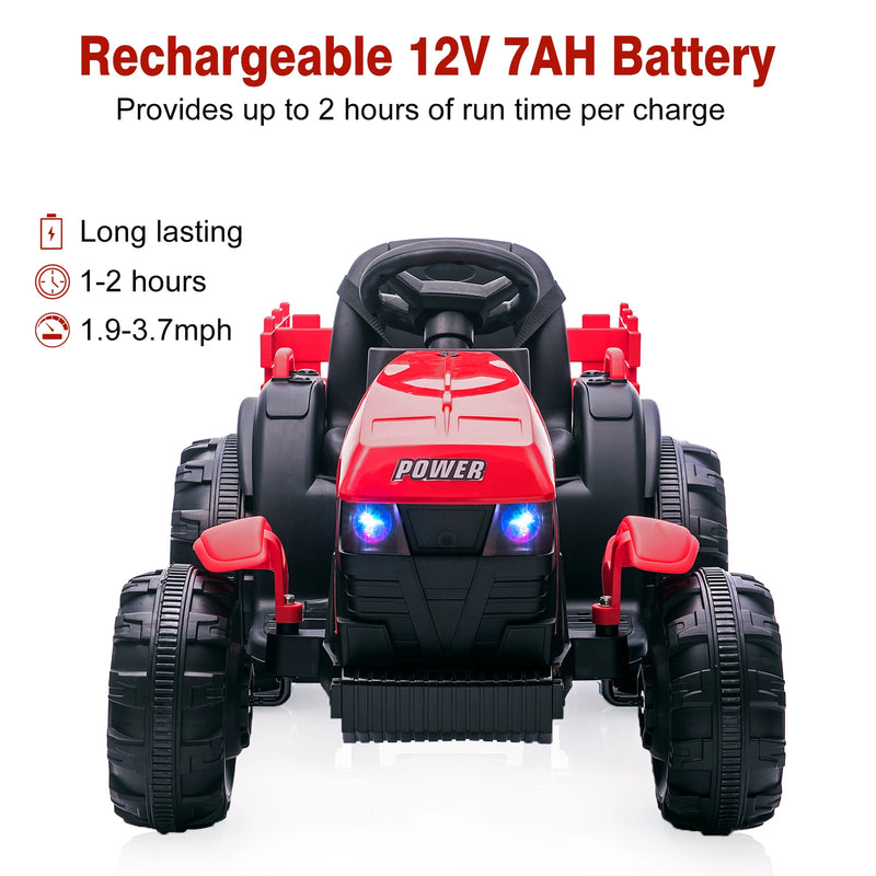 12V Electric Ride-On Kids Tractor with Trailer Battery-Powered Vehicle Toy Magic Cars 2
