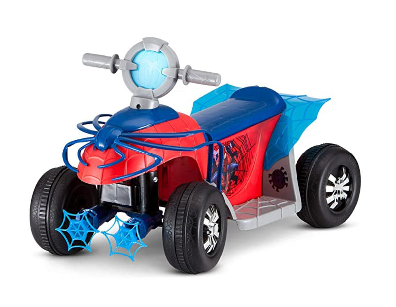 Marvel Spiderman Toddler Ride-On Quad with Lights 6V Rechargeable Battery Magic Cars Variant 0