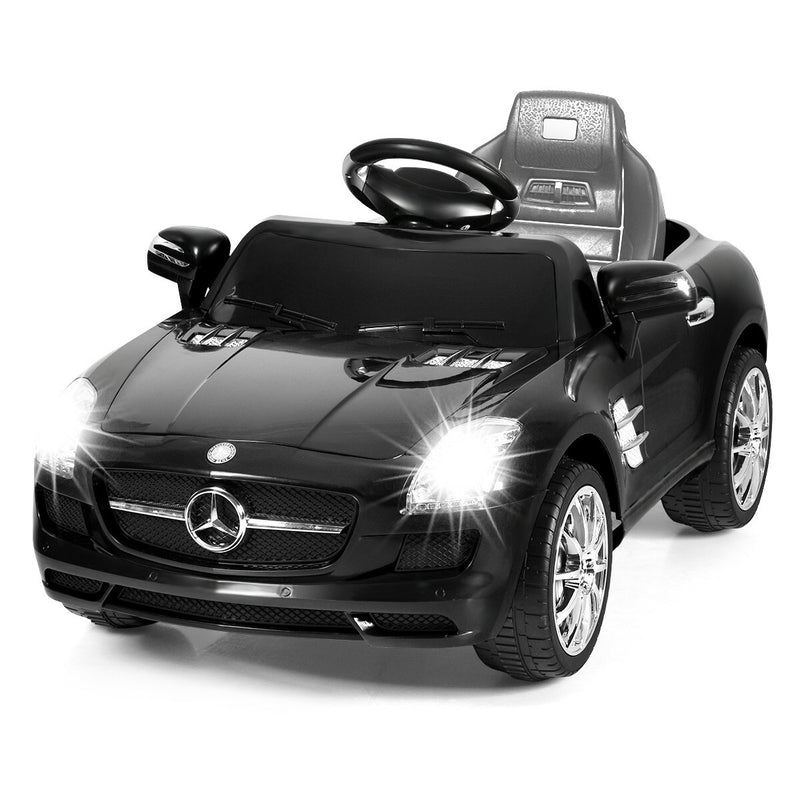 Kids Remote Control Ride-On Car with MP3 Player Black Mercedes-Benz SLS Model Magic Cars 0