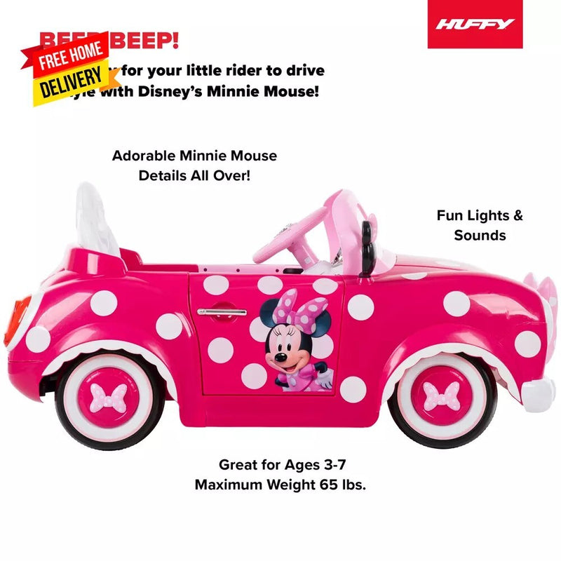 Minnie Mouse 6V Battery-Powered Ride-On Car for Kids Ages 3+ Magic Cars 1