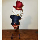 12-Inch Patriotic Santa Man on Rolling Bike Toy with Wheels Magic Cars 3