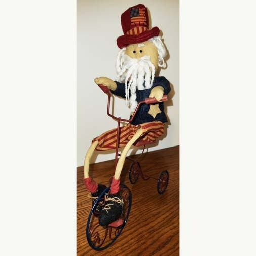 12-Inch Patriotic Santa Man on Rolling Bike Toy with Wheels Magic Cars Variant 0