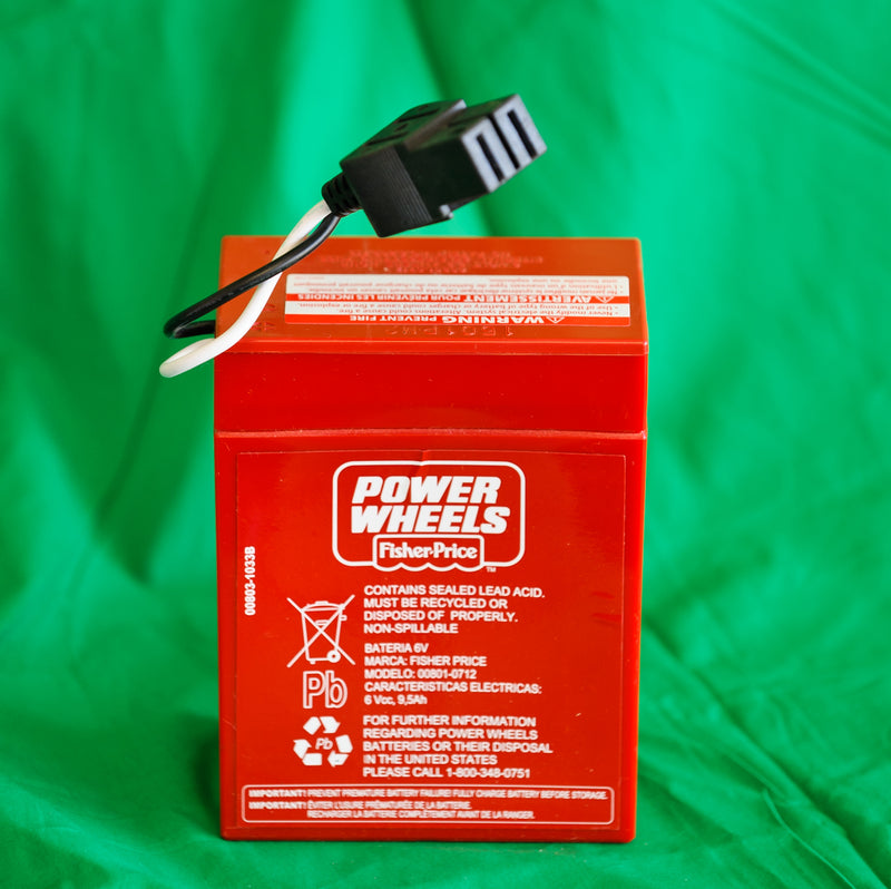 Genuine OEM 6V Red Replacement Battery for Power Wheels 00801-0712 Magic Cars Variant 0