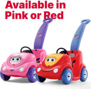 Pink Ride-On Push Buggy Car for Kids with Seat Belt and Horn, Supports up to 50 lbs Magic Cars 4