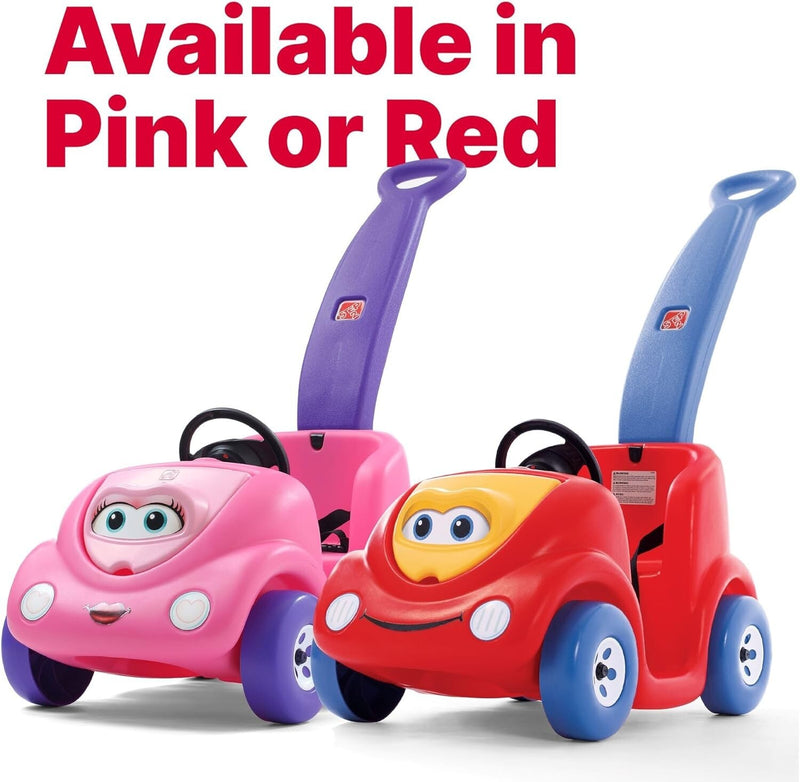 Pink Ride-On Push Buggy Car for Kids with Seat Belt and Horn, Supports up to 50 lbs Magic Cars 4