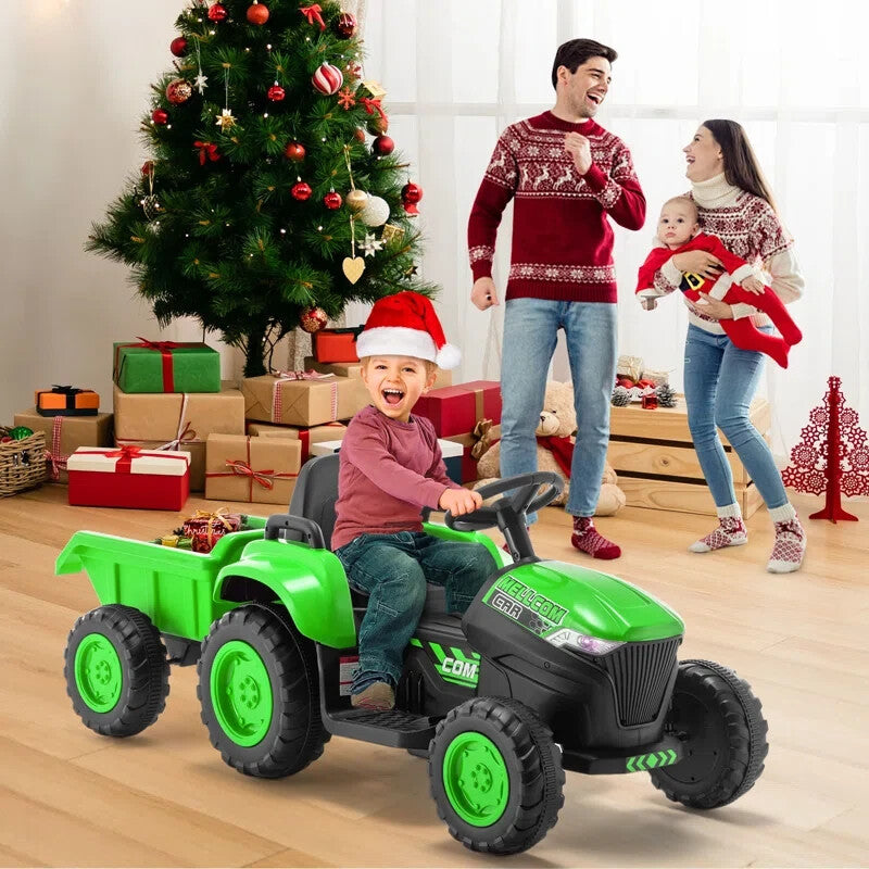 Ride-On Tractor with Remote Control for Kids