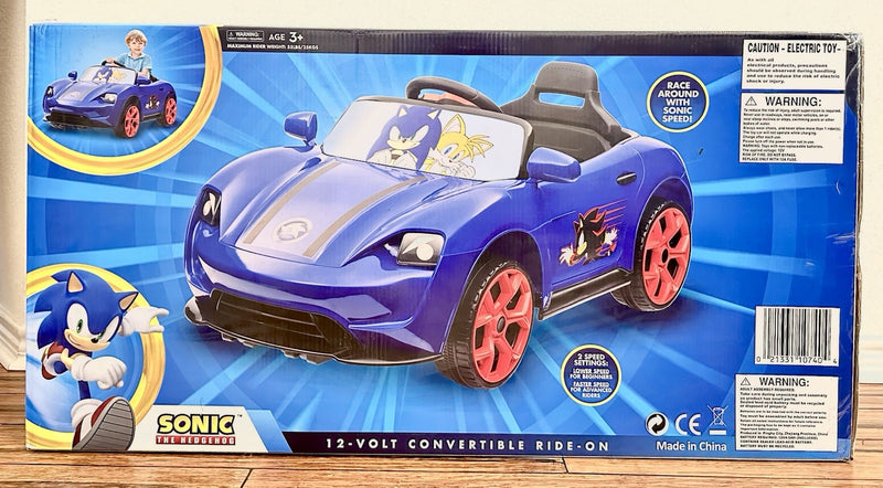 12-Volt Battery-Powered Blue Convertible Sonic The Hedgehog Ride-On Toy Magic Cars Variant 0