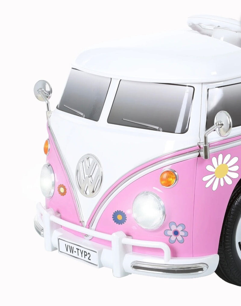 6V Pink VW Electric Flower Power Bus with MP3 Player and 120+ Stickers Magic Cars 3