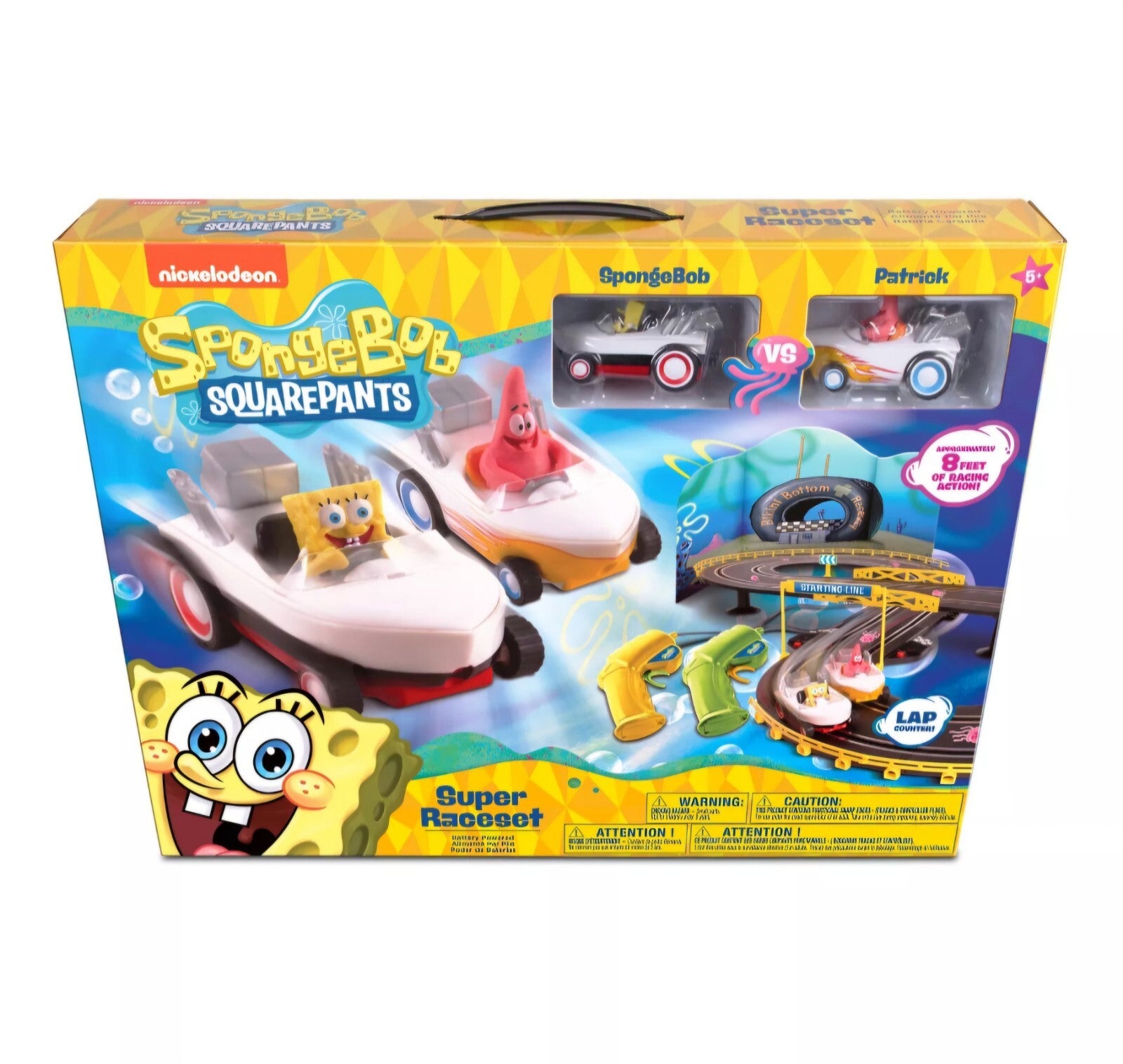 Spongebob and Patrick RC Slot Car Racing Boat Set