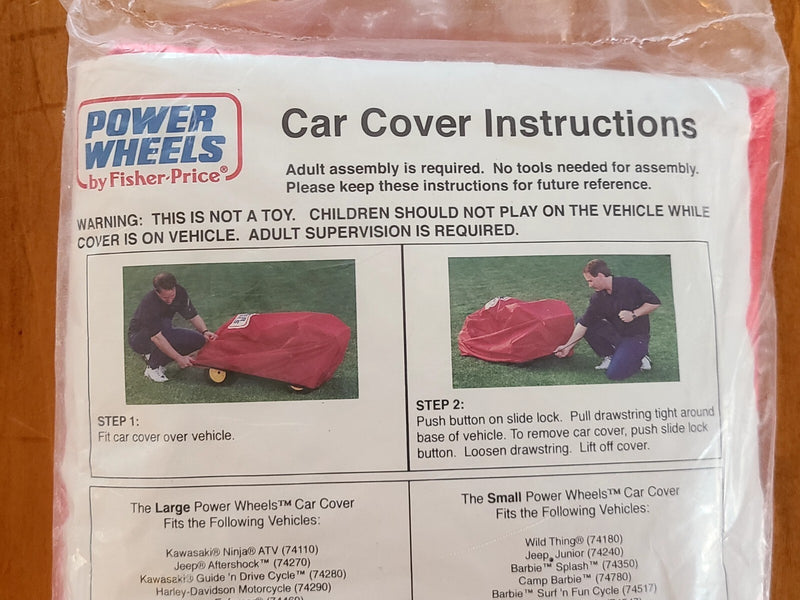 Power Wheels Small Ride-On Car Cover PW106-51 Open Package Magic Cars 2