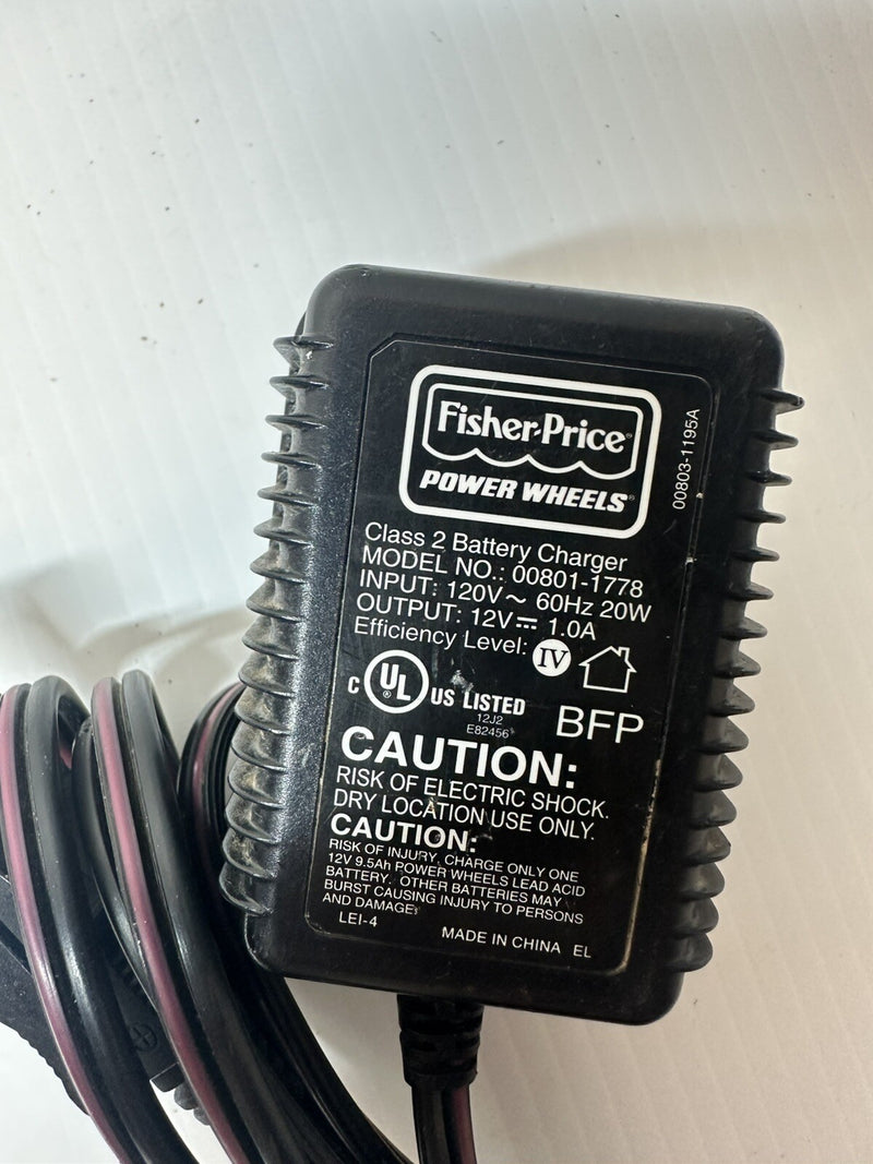 12V Battery Charger for Power Wheels 00801-0638 Replacement Magic Cars 1