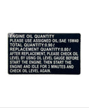 OEM Eng., Oil Notice Label for Genuine Scooters