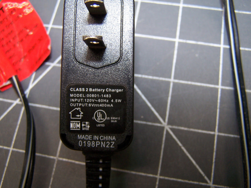 6 Volt Power Wheels Battery Charger Compatible with Fisher-Price Models 00801-1483 Magic Cars 5