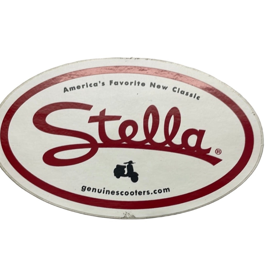 OEM Genuine Stella Logo Sticker, White Oval | Magic Cars