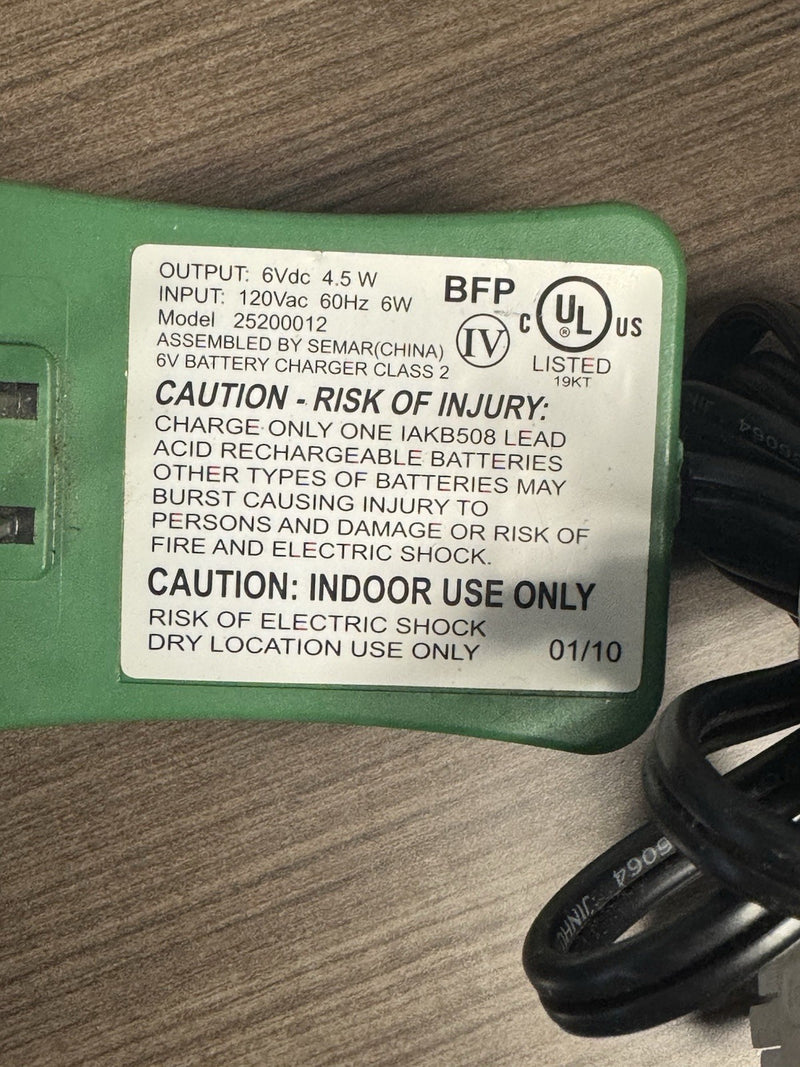 6V Green Battery Charger with AC Adapter for Thomas Train Magic Cars 3