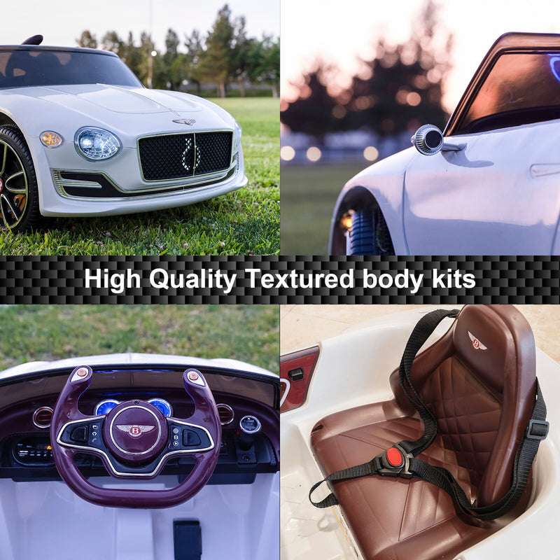12V Electric Kids Ride-On Car with Remote Control and AUX, Off-Road Bentley Style Toy Magic Cars 4