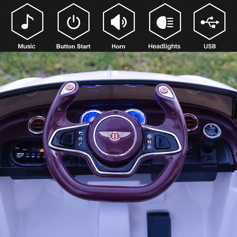 12V Electric Kids Ride-On Car with Remote Control and AUX, Off-Road Bentley Style Toy Magic Cars 9