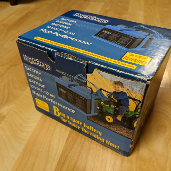 Peg Perego 12V 12Ah High Performance Original Replacement Battery Free Warranty 1 Year / Custom License Plate