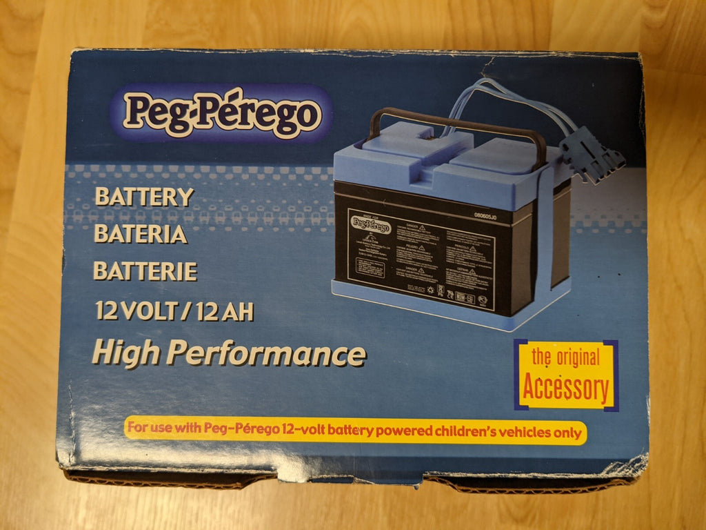 Peg Perego 12V 12Ah High Performance Original Replacement Battery Free Warranty 1 Year / Custom License Plate
