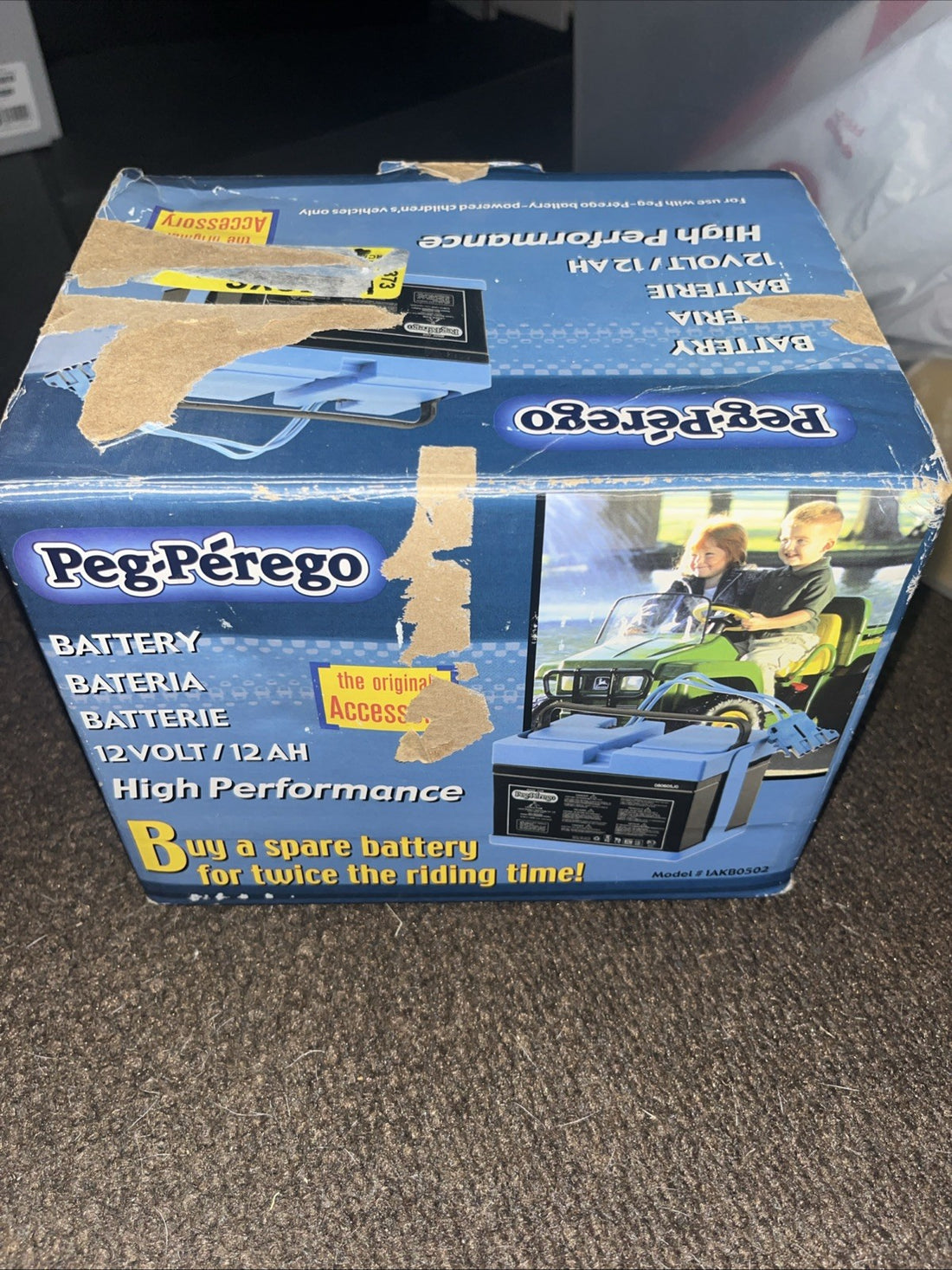12V 12Ah High-Performance Rechargeable Battery for Peg Perego Ride-On Toys, Original OEM Accessory 2 Year Warranty