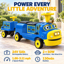 Chuggington 24V Ride-On Car with 3 Seats for Kids Ages 3–8, Blue Magic Cars 3