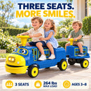 Chuggington 24V Ride-On Car with 3 Seats for Kids Ages 3–8, Blue Magic Cars 4