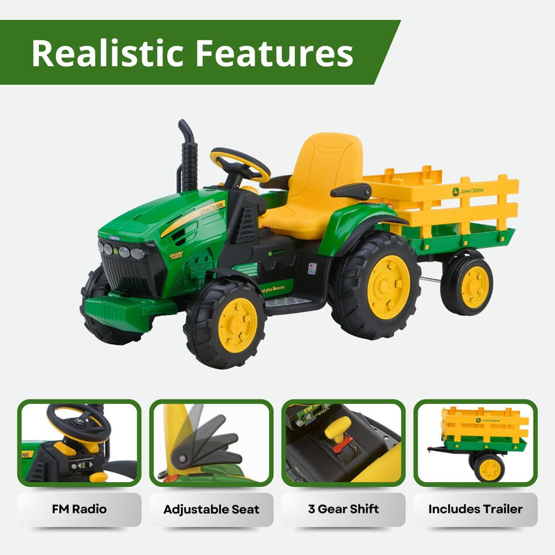 12-Volt Electric Ride-On Tractor with Detachable Trailer Magic Cars 7