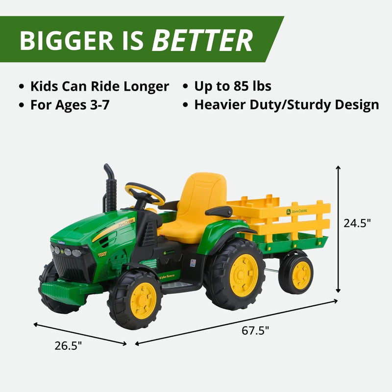 12-Volt Electric Ride-On Tractor with Detachable Trailer Magic Cars 8