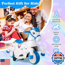 2-in-1 6V Battery Powered Ride-On Motorcycle and Unicorn Horse Magic Cars 1