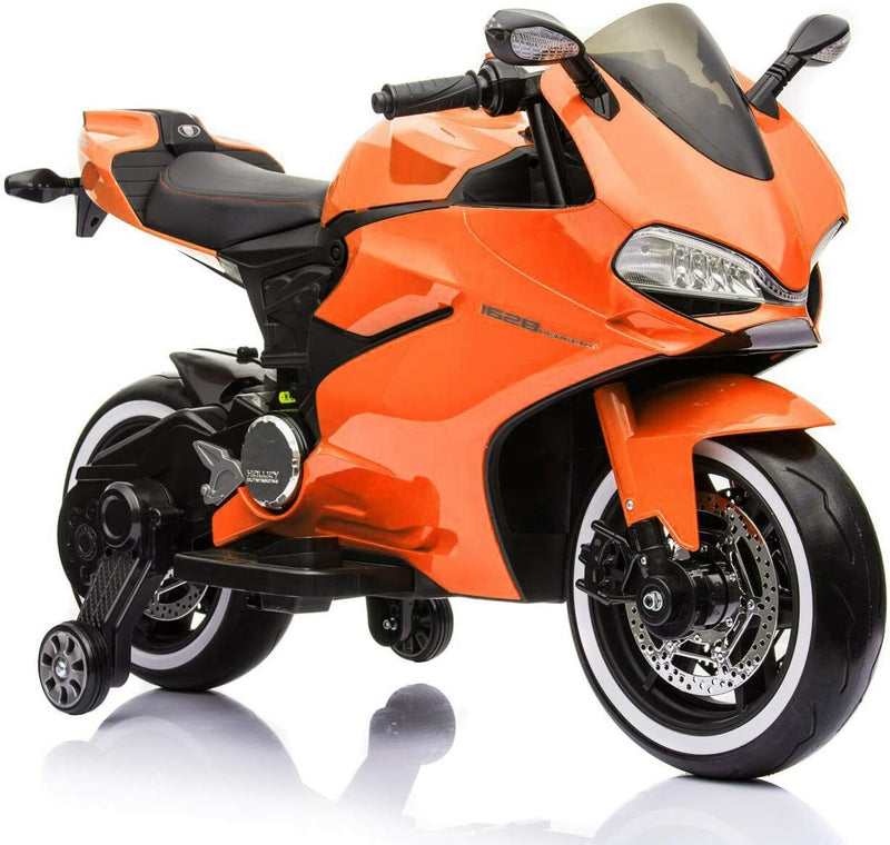 Red 12V Electric Ride-On Motorcycle for Kids with Training Wheels Magic Cars 10