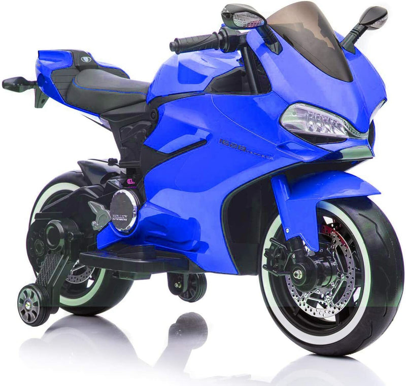 Red 12V Electric Ride-On Motorcycle for Kids with Training Wheels Magic Cars 12