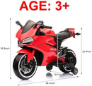 Red 12V Electric Ride-On Motorcycle for Kids with Training Wheels Magic Cars 2