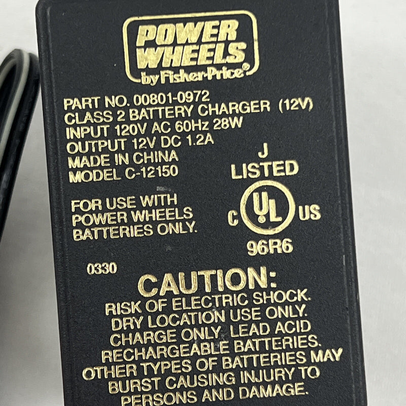 Fisher Price Power Wheels 12V Replacement Battery Charger C-12150 Magic Cars 1