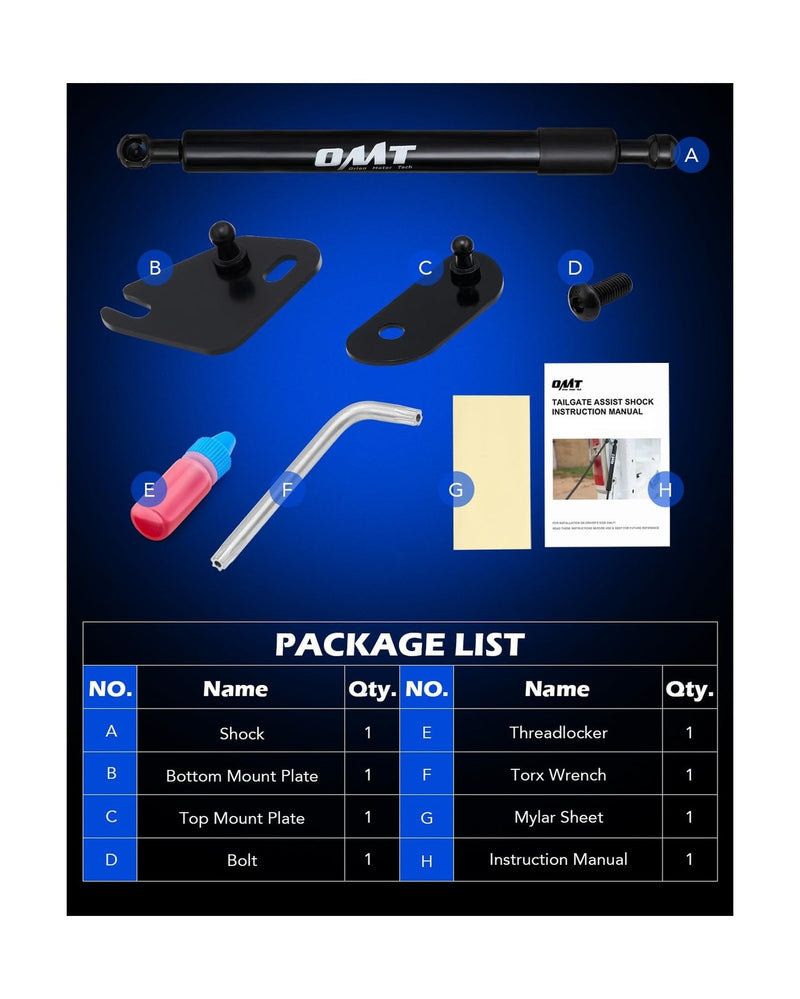 Motor Tech Compatible Tailgate Assist Accessories for 2015-2023 F150 Trucks Magic Cars 4