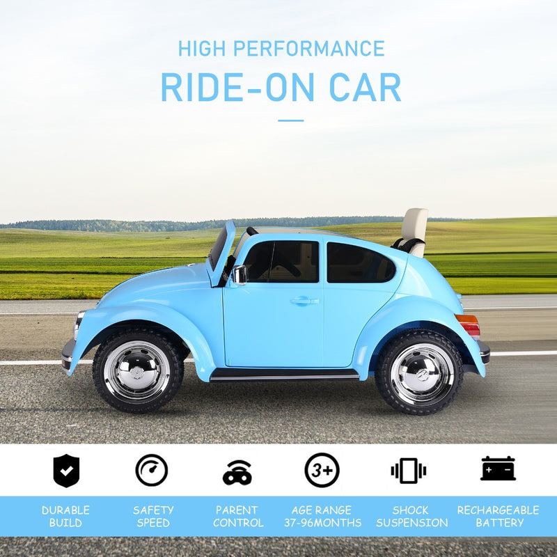 Kids Volkswagen Beetle Ride-On Car Toy with Extra Wide Tires for Outdoor Use Magic Cars 6