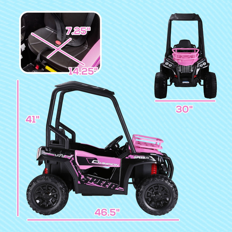 Children's Pink Electric ATV Car with Real Suspension and Remote Control for Outdoor Use Magic Cars 2