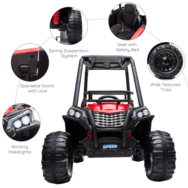 Children’s Outdoor Electric ATV Car with Real Suspension and Remote Control, Red Magic Cars 7