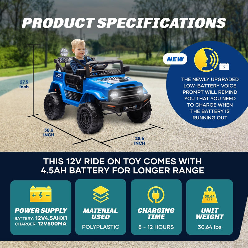Outdoor Cruise 1-Seater 12V Electric Ride-On Car for Kids with Remote Control Magic Cars 1