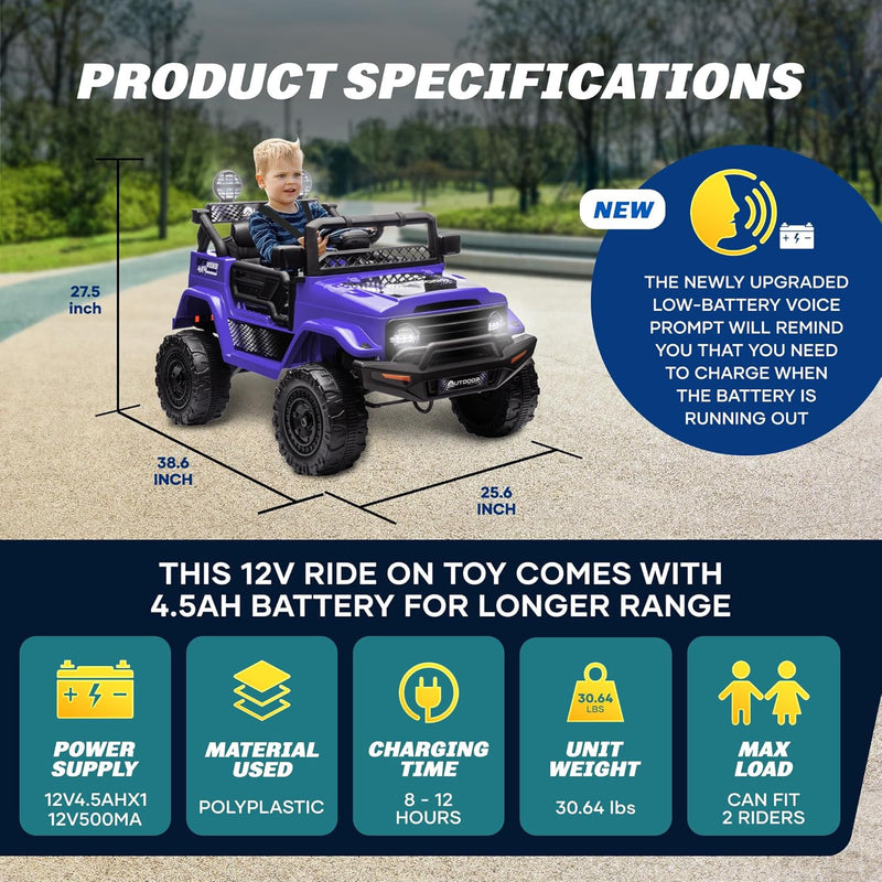 12V Outdoor Cruiser Kids Ride-On Car with Remote Control and Dual 25W Motors Magic Cars 1