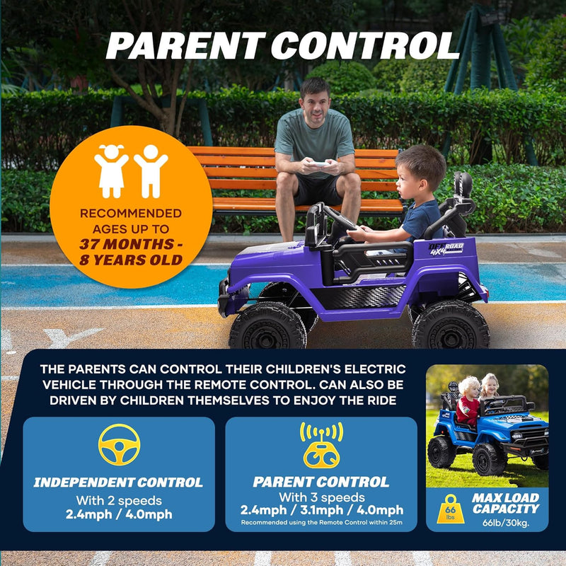 12V Outdoor Cruiser Kids Ride-On Car with Remote Control and Dual 25W Motors Magic Cars 2