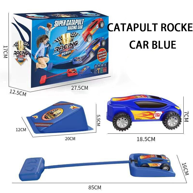 Outdoor Kids Launch Rocket with 2 Pneumatic Foot-Powered Cars Playset Magic Cars 1