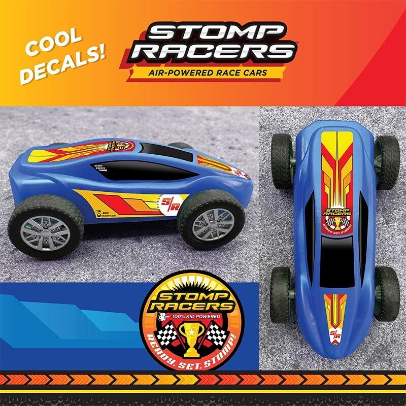 Outdoor Kids Launch Rocket with 2 Pneumatic Foot-Powered Cars Playset Magic Cars 4