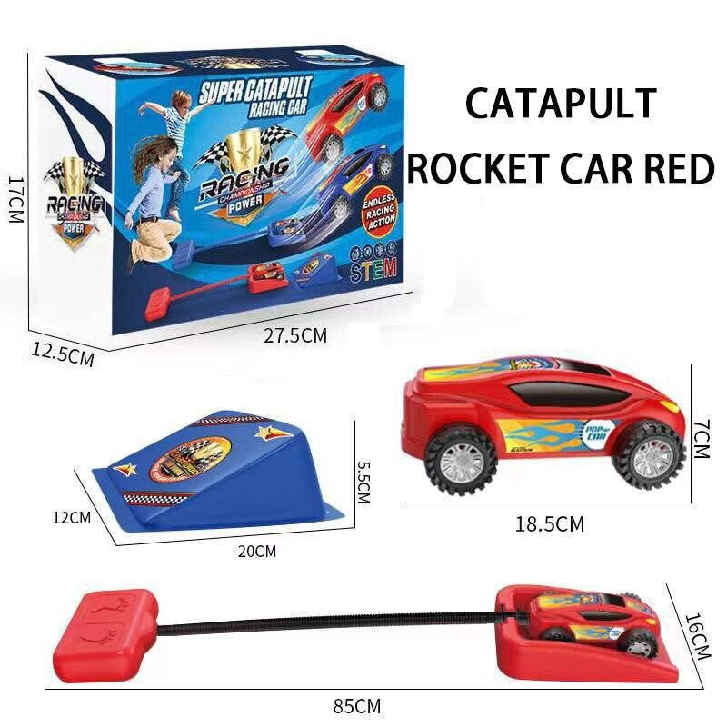 Outdoor Kids Launch Rocket with 2 Pneumatic Foot-Powered Cars Playset Magic Cars 5