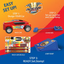 Outdoor Kids Launch Rocket with 2 Pneumatic Foot-Powered Cars Playset Magic Cars 6