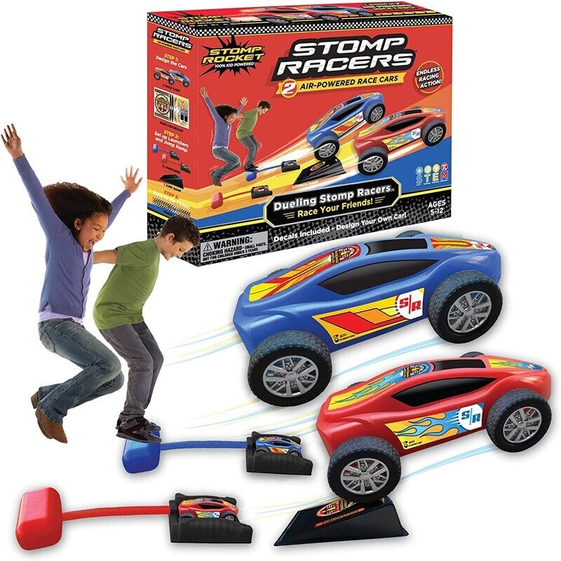 Outdoor Kids Launch Rocket with 2 Pneumatic Foot-Powered Cars Playset Magic Cars Variant 0